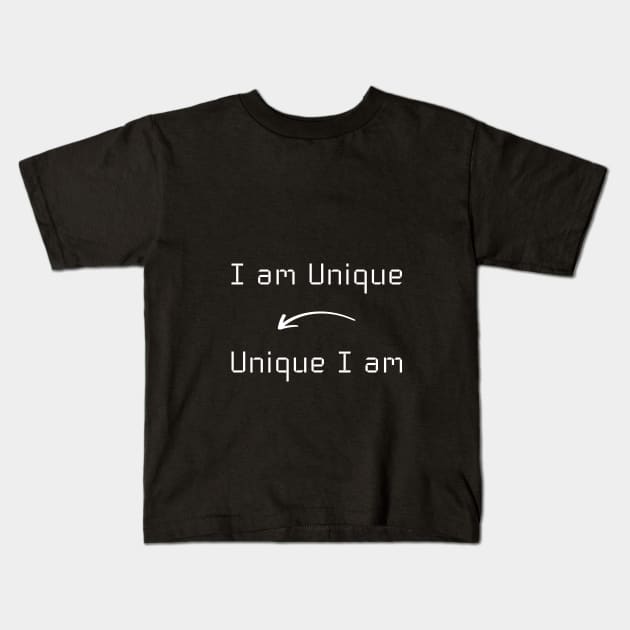 I am Unique T-Shirt mug apparel hoodie tote gift sticker pillow art pin Kids T-Shirt by Myr I Am
